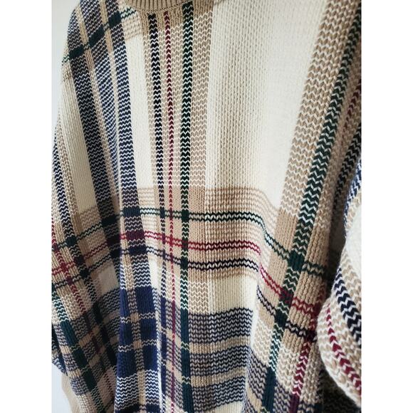 VTG 90s Cotton Traders Knit Mens Size M Multicolor Stripes Grandpa Cosby Sweater - Picture 2 of 12